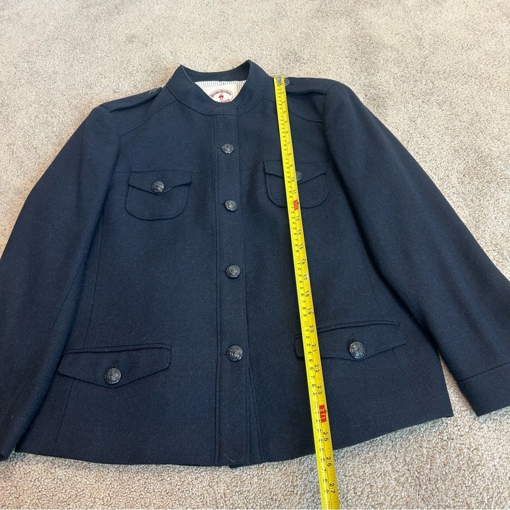 Brooks Brothers Red Fleece dark navy blue wool long sleeve military jacket coat - Picture 7 of 14